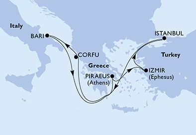 Viaggio di istruzione - con PCTO certificato<br>a bordo della MSC Sinfonia